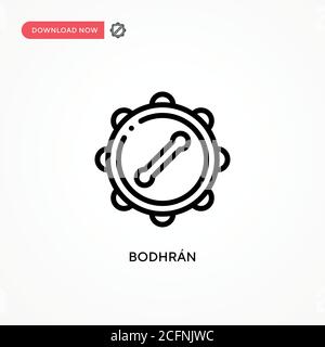 Bodhrán vector icon. Modern, simple flat vector illustration for web site or mobile app Stock Vector