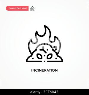Incineration vector icon. Modern, simple flat vector illustration for web site or mobile app Stock Vector