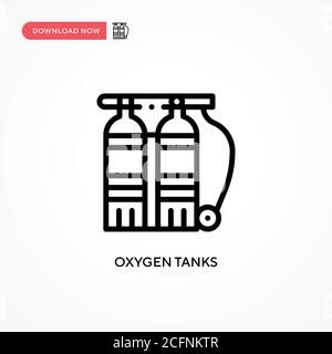 Oxygen tanks vector icon. Modern, simple flat vector illustration for web site or mobile app Stock Vector