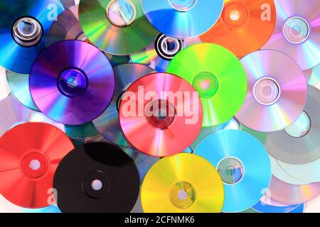 CD and DVD data as nice color  background Stock Photo