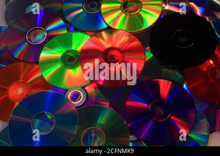 CD and DVD data as nice color  background Stock Photo