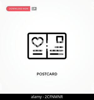 Postcard vector icon. Modern, simple flat vector illustration for web site or mobile app Stock Vector