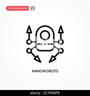 Nanorobots vector icon. Modern, simple flat vector illustration for web site or mobile app Stock Vector