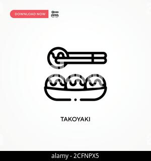 Takoyaki vector icon. Modern, simple flat vector illustration for web site or mobile app Stock Vector