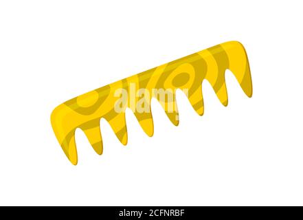 Wooden comb. Eco item for those who do not want to use plastic. Isolated vector illustration in cartoon style Stock Vector