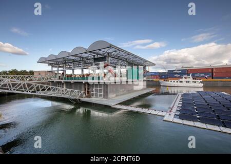 The Netherlands, Rotterdam, the  first  floating farm in the world. Innovative, sustainable, energy neutral and circular. Stock Photo