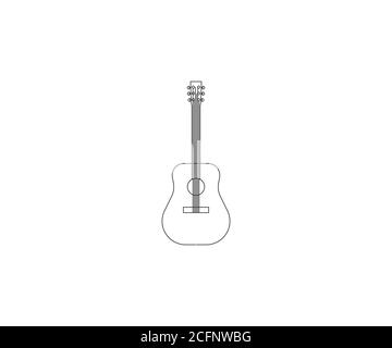 Guitar, instrument, music icon. Vector illustration, flat design. Stock Vector