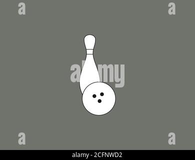 Bowling, game, strike icon. Vector illustration, flat design. Stock Vector
