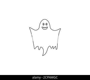 Halloween, horror, ghost icon. Vector illustration, flat design. Stock Vector