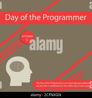 The Day of the Programmer is an international professional day that is celebrated on the 256th day of each year. Stock Vector