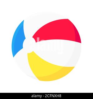 Bouncing beach ball flat style design vector illustration icon sign. Stock Vector