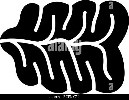 Human Nervous System, Receptor Organ. Flat Vector Icon illustration. Simple black symbol on white background. Human Nervous System, Receptor Organ sig Stock Vector