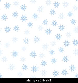 Christmas, new year seamless pattern, snowflakes line illustration. Stock Vector