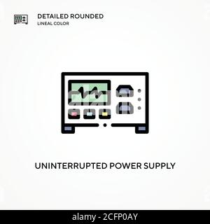 Uninterrupted power supply vector icon. Modern vector illustration concepts. Easy to edit and customize. Stock Vector