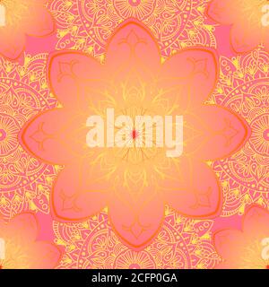 Ornamental seamless pattern with mandala. Vintage, paisley elements. Ornament. Traditional, Ethnic, Turkish, Indian motifs. Great for fabric and Stock Vector