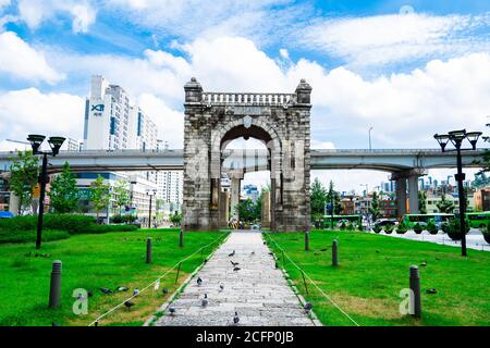 Dongnimmun Independence Gate in the Seodaemun District of Seoul, South Korea. Stock Photo