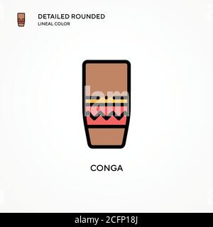 Conga vector icon. Modern vector illustration concepts. Easy to edit and customize. Stock Vector