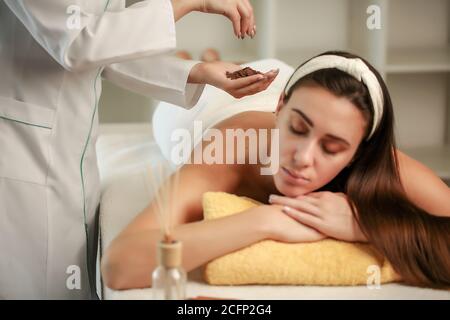 Body care, skin care, wellness, well-being, beauty treatment concept. Stock Photo