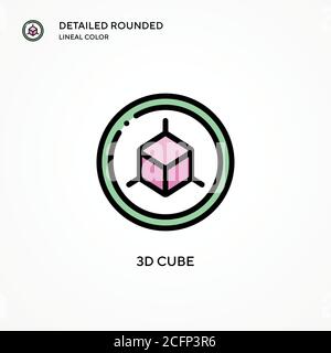 3d cube vector icon. Modern vector illustration concepts. Easy to edit and customize. Stock Vector