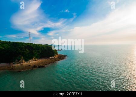 Coastal views of the Pacific from Muuido Island in Incheon, South Korea. Stock Photo