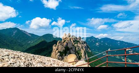 View from Ulsan Bawi Peak at Seoraksan National Park in Sokcho, South Korea. Gangwondo province. Stock Photo