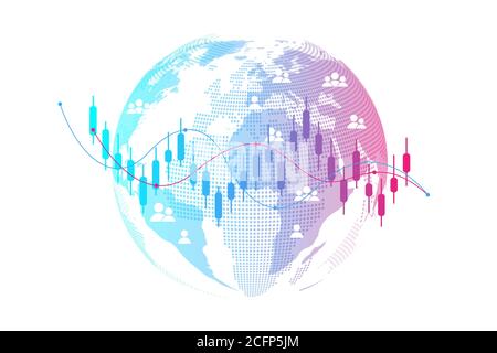 Stock market or forex trading business graph chart for financial investment concept. Business presentation for your design and text. Economy trends