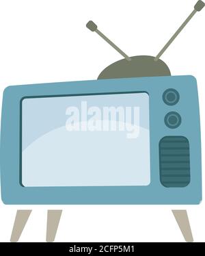 Retro style illustration of an old television. Stock Vector