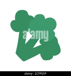 Hand drawn vegetables. Colored broccoli. Simple and funny vector illustration for your design. Fruit isolated on white background in trendy organic st Stock Vector
