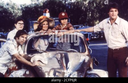 charles martin smith, elyssa davalos, cloris leachman, joaquin garay III, stephan burns, harvey korman, herbie goes bananas, 1980 Stock Photo