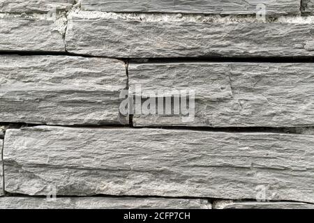 Slate Stone Wall Background Texture close up Stock Photo