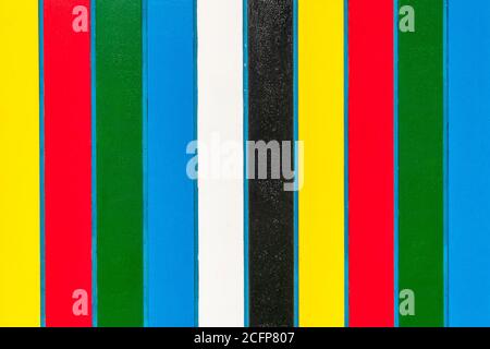 Painted wooden planks multicolored. Bright abstract texture Stock Photo