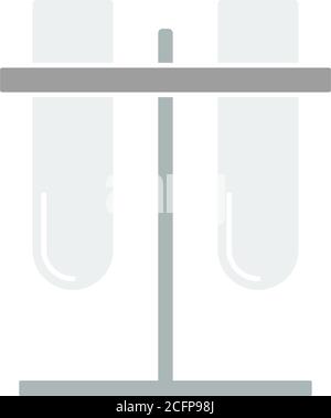Lab Flasks Attached To Stand Icon. Flat Color Design. Vector Illustration. Stock Vector