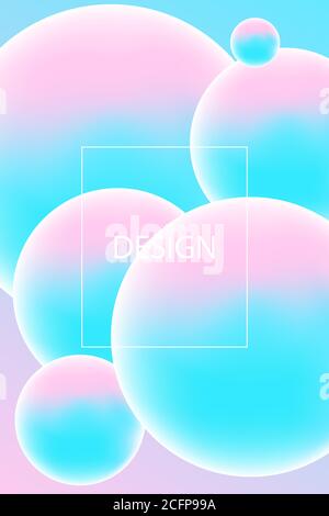 background with pink and blue 3D spheres Stock Vector