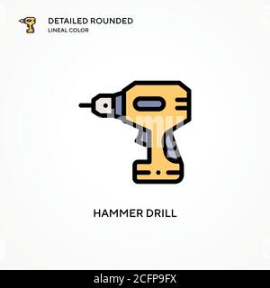 Hammer drill vector icon. Modern vector illustration concepts. Easy to edit and customize. Stock Vector
