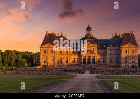 Amazing French Chateau at Sunset Stock Photo