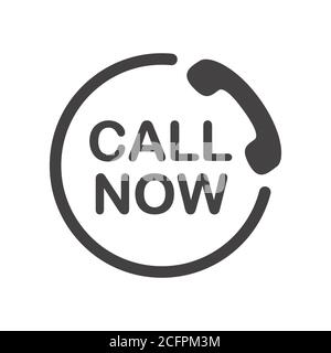 Call now icon. Attendance number symbol. Black sign on white background. Stock Vector