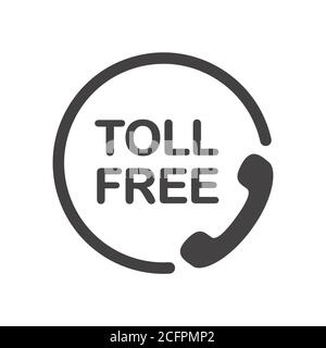 Toll free icon. Attendance number symbol. Black sign on white background. Stock Vector