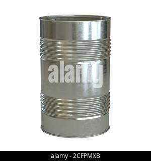 Aluminum barrel isolated on the white background 3d rendering Stock Photo