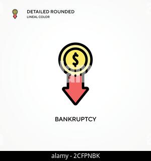Bankruptcy vector icon. Modern vector illustration concepts. Easy to edit and customize. Stock Vector