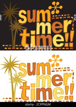 Retro style lettering phrase “Summer time”. Typography for a poster, banner, flyer, ... Stock Vector