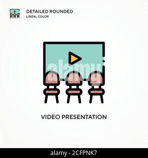 Video presentation vector icon. Modern vector illustration concepts. Easy to edit and customize. Stock Vector