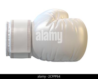 White boxing glove isolated on white background 3d rendering Stock Photo