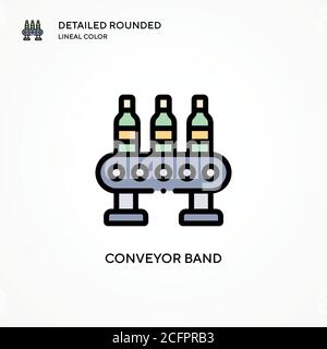 Conveyor band vector icon. Modern vector illustration concepts. Easy to edit and customize. Stock Vector