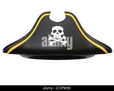 Pirate hat isolated on white background 3d rendering Stock Photo