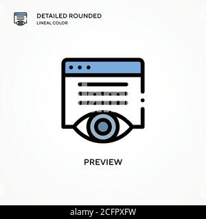 Preview vector icon. Modern vector illustration concepts. Easy to edit and customize. Stock Vector