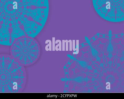 Blue and violet abstract concentric patterns Stock Photo