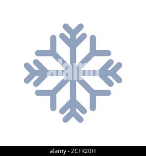 Simple snowflake icon in line style design on white background. For Christmas  decoration and ornaments. Stock Vector