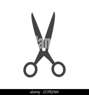 Simple Scissor icon.  Black and isolated vector. Stock Vector