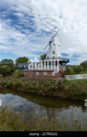 Rye Windmill on the River Tillingham. Rye, East Sussex, England Stock Photo