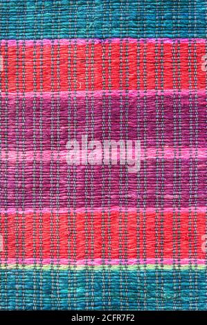 Close up of beautiful colorful hand made motley rug or carpet Stock Photo